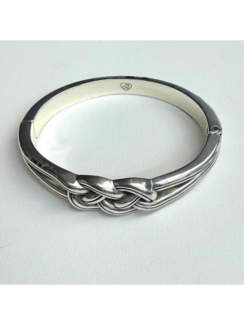 Brighton Interlok Silver Plated Hinged Bangle Bracelet Celtic Knot